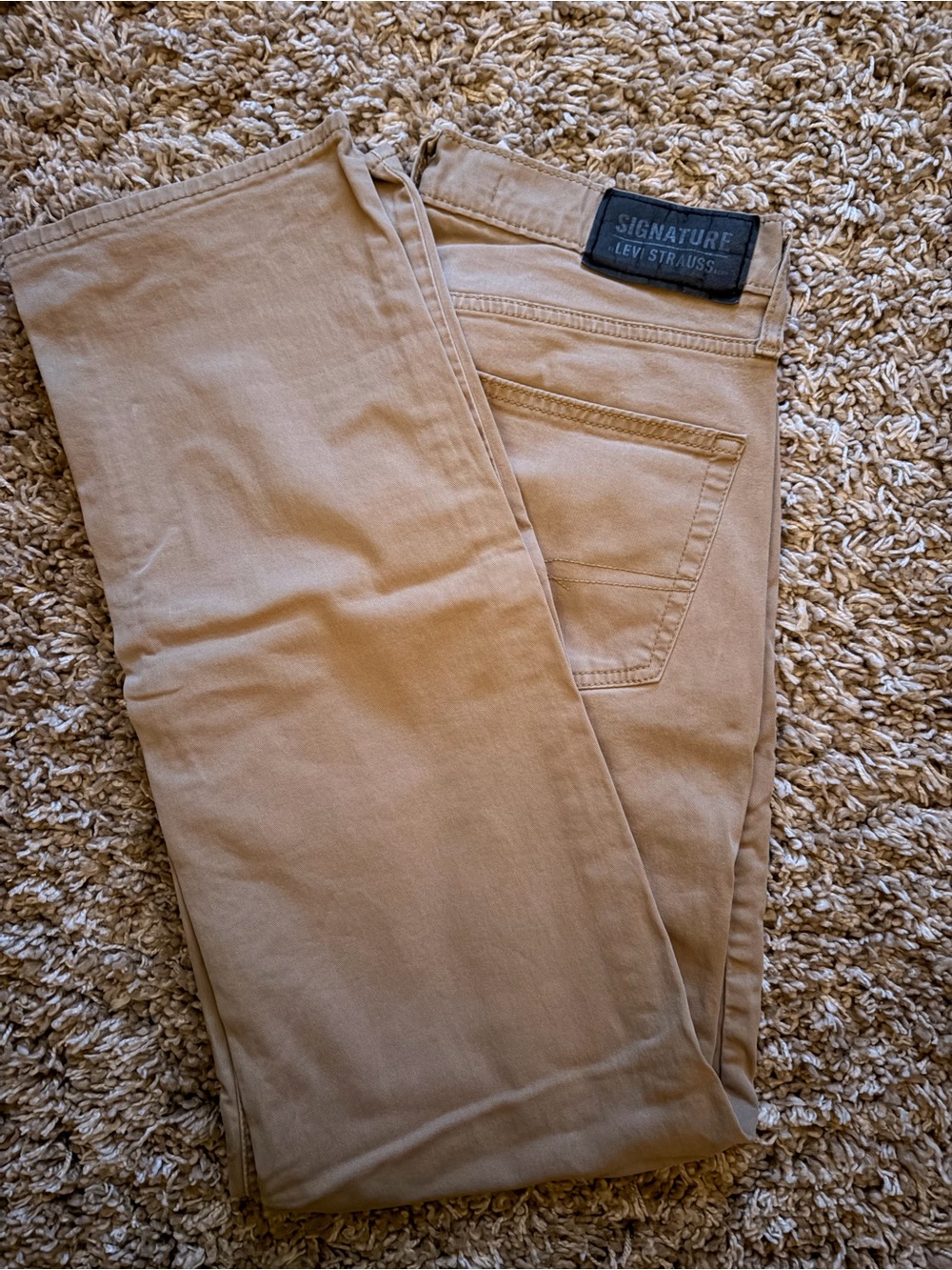 Signature by Levi Strauss Khaki/Tan Casual Jeans
